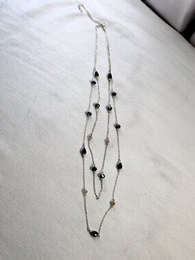 Avon Studio 1886 Smokey Stones Long Station Necklace NIB